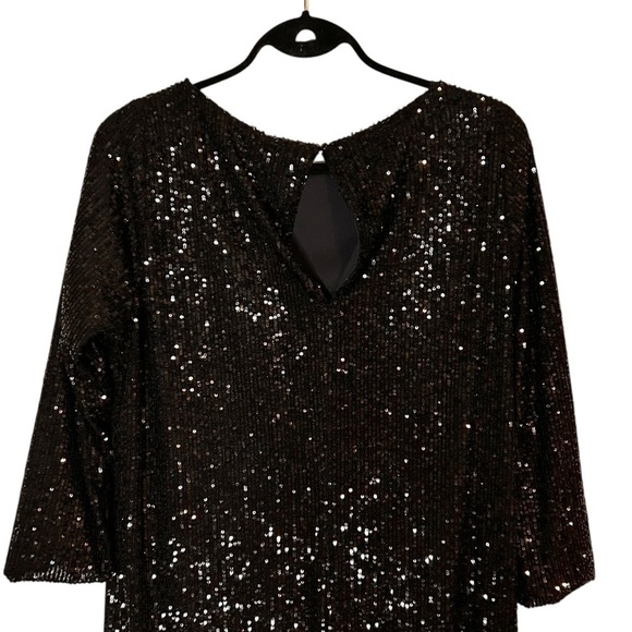 Smash + Tess Forever Frosted Dress-Black Sequin Midi Dress-Holiday New Years- XS - Picture 11 of 15